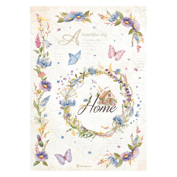 Papier de riz A4 21 x 29.7 cm Create Happiness Welcome Home Guirlande