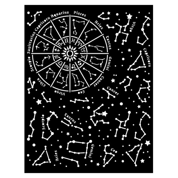 Pochoir 20 x 25 cm Cosmos Infinity Zodiaque