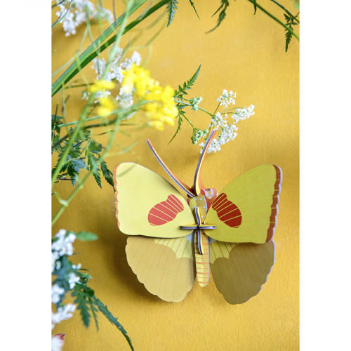 Décoration murale 3D 15 x 5 x 14 cm Papillon jaune