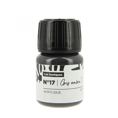Peinture Custom Cuir 30 ml Couleurs basiques n°17 Gris ombre 1
