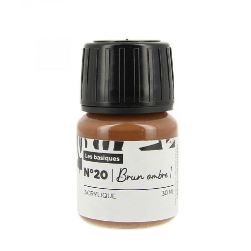 Peinture Custom Cuir 30 ml Couleurs basiques n°20 Brun ombre 1