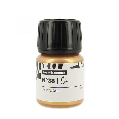 Peinture Custom Cuir 30 ml Couleurs métalliques n°38 Or
