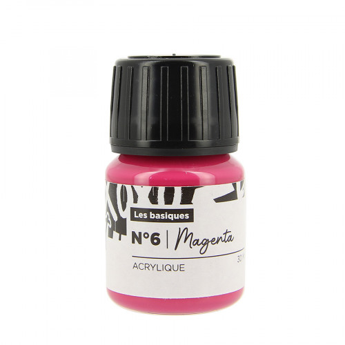 Peinture Custom Cuir 30 ml Couleurs basiques n°6 Magenta (rouge primaire)