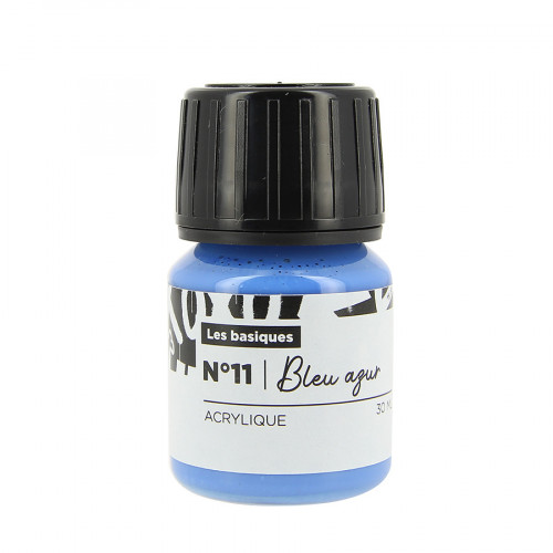 Peinture Custom Cuir 30 ml Couleurs basiques n°11 Bleu Azur