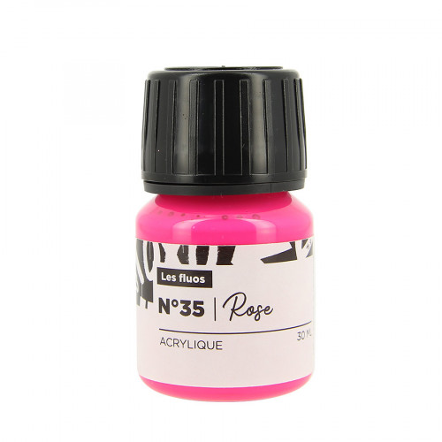 Peinture Custom Cuir 30 ml Couleurs fluo n°35 Rose fluo