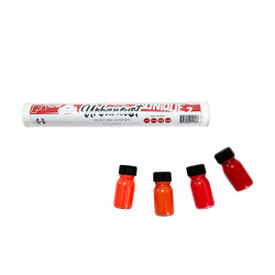 Peinture Custom Cuir Kit 4 Flacons 10 ml Tons Rouges Orangés