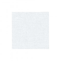 Toile à broder Aïda 5.4 pts/cm 14 ct 48 x 53 cm Blanc Lurex Bleu