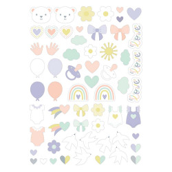 Die cut forme en papier naissance fille - Artemio