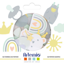 Die cut forme en papier naissance garçon - Artemio