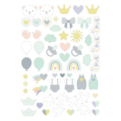 Die cut forme en papier naissance garçon - Artemio