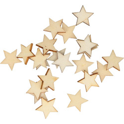 Set de 30 petites étoiles en bois - Artemio