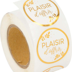 Stickers «&nbsp;plaisir d'offrir&nbsp;» 3,5 cm - Artemio