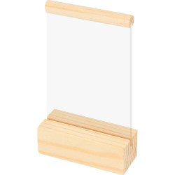 Set de 6 marques places en bois avec plexi 10,5 x 6 x 2,5 cm - Artemio