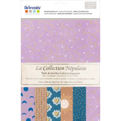 Papier Népalais 12 pages Celeste 80g/m² 28 x 21,5 cm - Artemio
