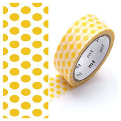 Masking tape à pois jaune 5 m - Oz