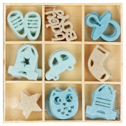 Mini silhouettes en feutre bleu - Artemio
