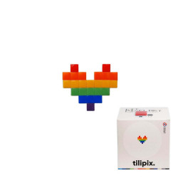 Kit DIY Pixel Art  Coeur arc-en-ciel - Tilipix