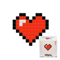 Kit DIY Pixel Art Cœur rouge mini - Tilipix
