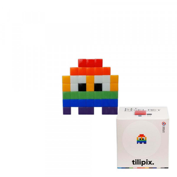 Kit DIY Pixel Art Petit fantôme arc-en-ciel  - Tilipix