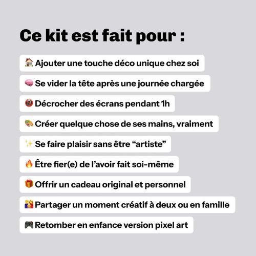 Kit DIY Pixel Art Petit fantôme arc-en-ciel  - Tilipix
