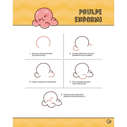 Livre Dessiner kawaii : 80 adorables créatures aquatiques en pas à pas ! - Vigot