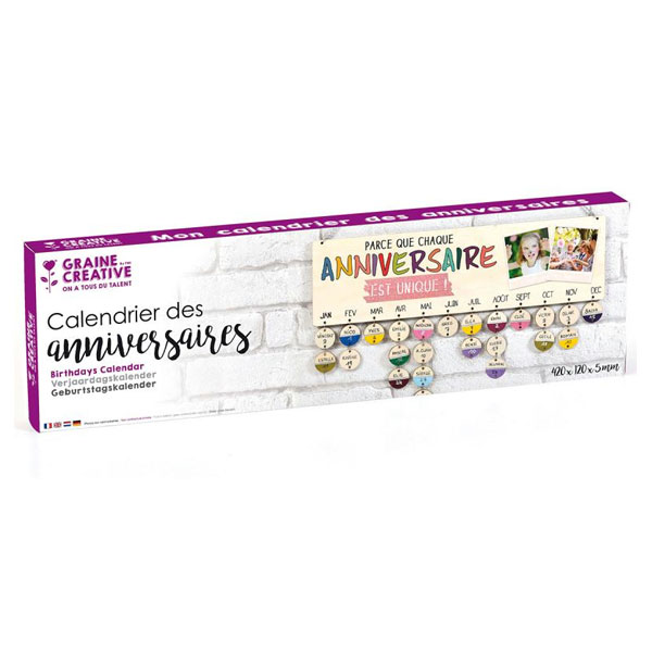 Calendrier perpétuel des Anniversaires 40 x 12 cm