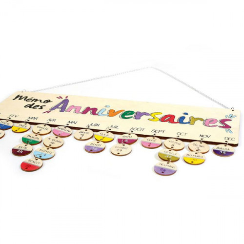 Calendrier perpétuel des Anniversaires 40 x 12 cm