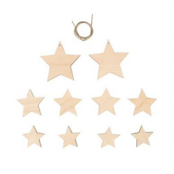 Étoiles décoratives 10 pcs Bois naturel