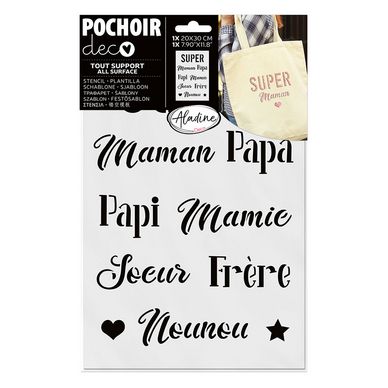Pochoir déco Super famille