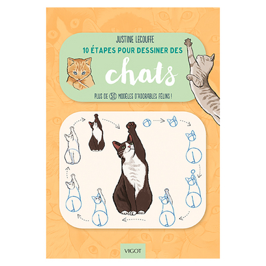 Livre 10 Étapes pour Dessiner des Chats