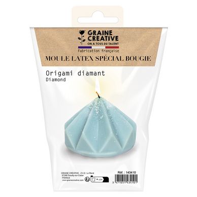 Moule Bougie en latex 8 x 7 cm Origami Diamant