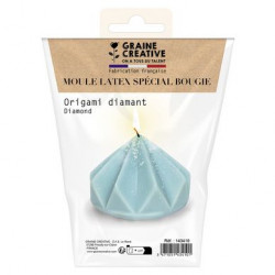 Moule Bougie en latex 8 x 7 cm Origami Diamant