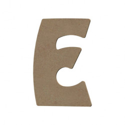 Lettre E en bois médium 15 cm