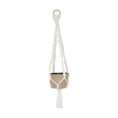 Grande suspension macramé avec cache-pot 12,5 x 12,5 x 57 cm