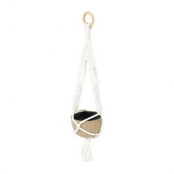 Petite suspension macramé avec cache-pot 11 x 11 x 42 cm