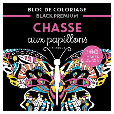 Bloc de coloriage Black Premium Chasse aux papillons