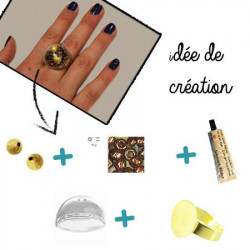 Support bague à coller Ø 17 mm - Doré