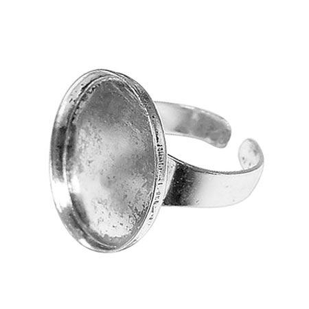 Bague ronde creuse - Vieil argent - 20 mm de diamètre