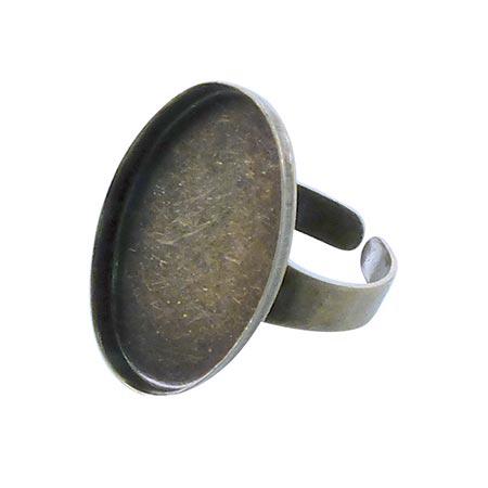 Bague ovale creuse - Bronze - 18 x 25 mm