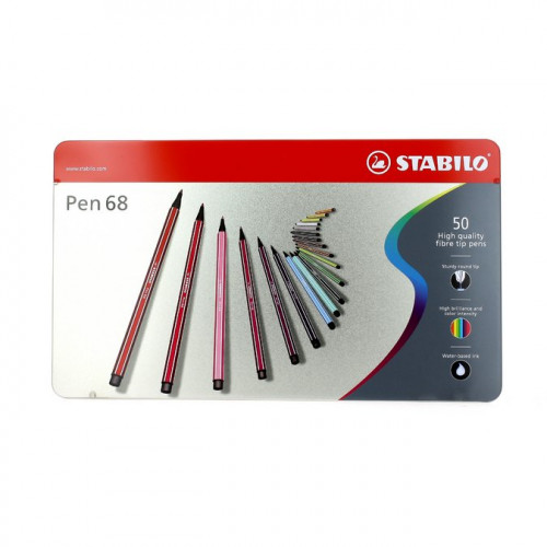 Feutres Stabilo Pen 68 - 50 couleurs assorties