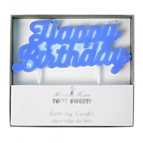 Bougie - Happy Birthday - Bleu