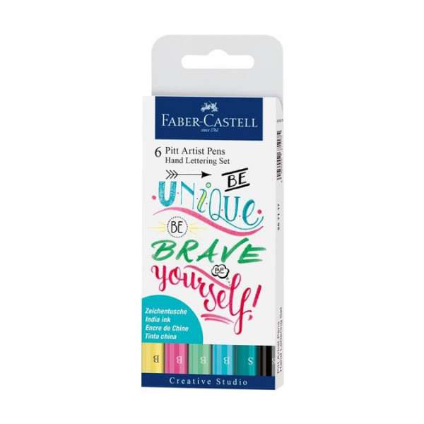 6 feutres Pitt artist Pen Lettering Pastels