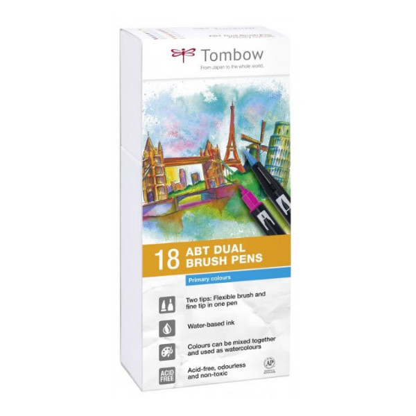 18 feutres basiques Tombow ABT Dual Brush