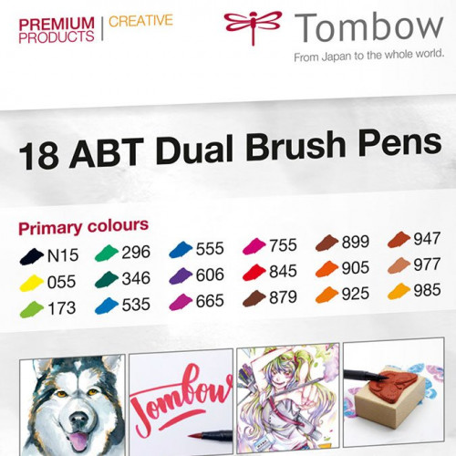 18 feutres basiques Tombow ABT Dual Brush