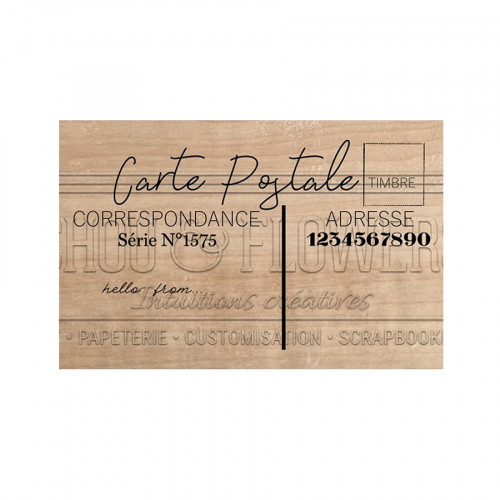 Tampon bois Carte postale - 8 x 6 cm