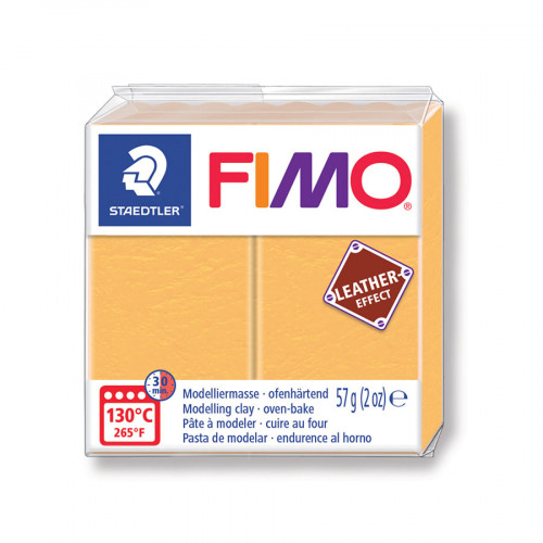 Pâte à modeler polymère Fimo Effect Cuir 57 g - jaune safran