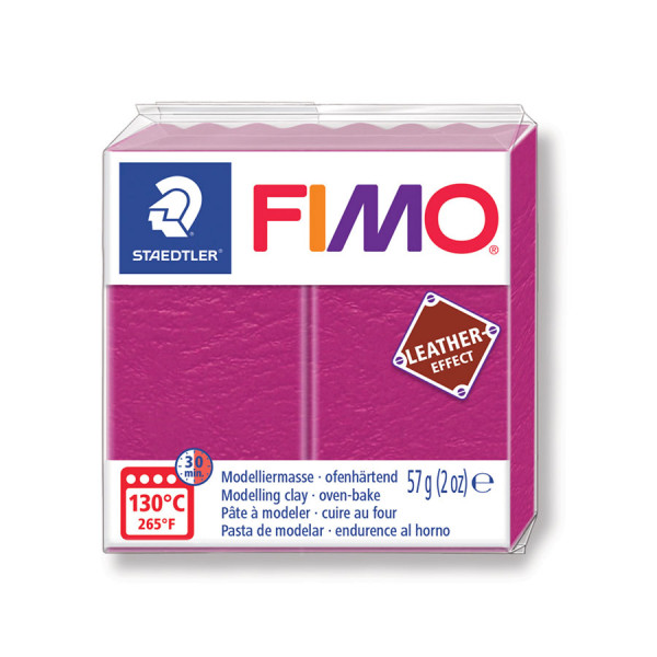 Pâte à modeler polymère Fimo Effect Cuir 57 g - violet