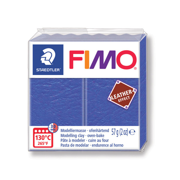 Pâte à modeler polymère Fimo Effect Cuir 57 g - indigo