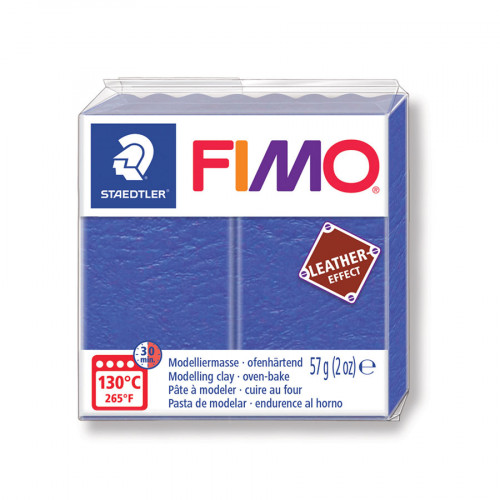 Pâte à modeler polymère Fimo Effect Cuir 57 g - indigo