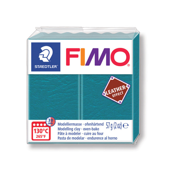 Pâte à modeler polymère Fimo Effect Cuir 57 g - turquoise